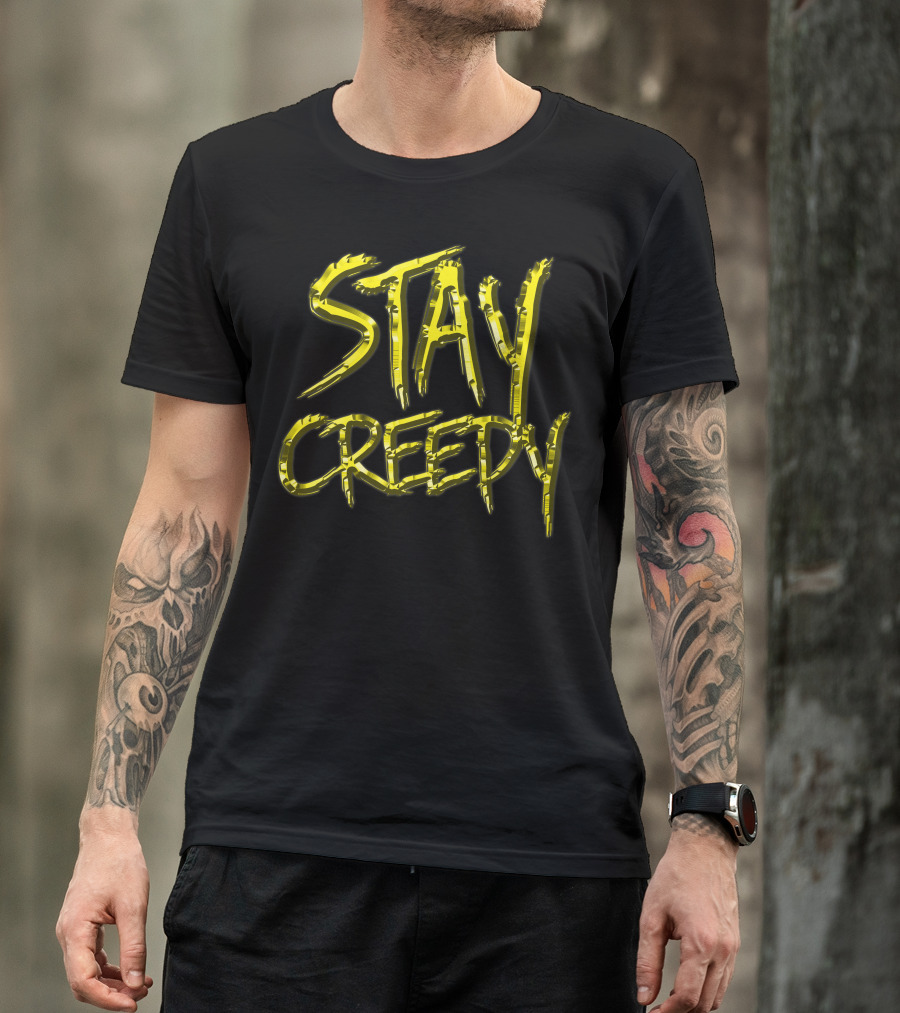 STAY CREEPY Halloween Horror Style Text In Yellow T-Shirt