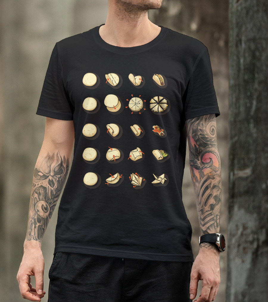 Tortilla Folding Techniques Illustrated Step-by-Step Guide T-Shirt