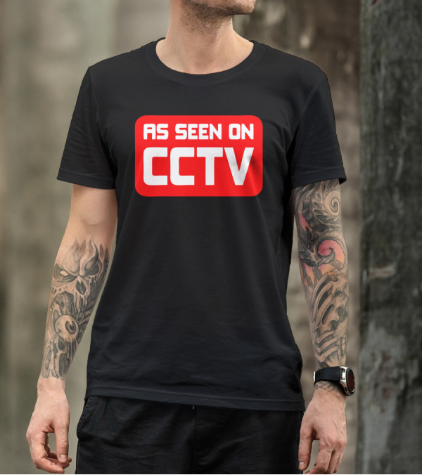 As Seen On CCTV Red Block Text T-Shirt