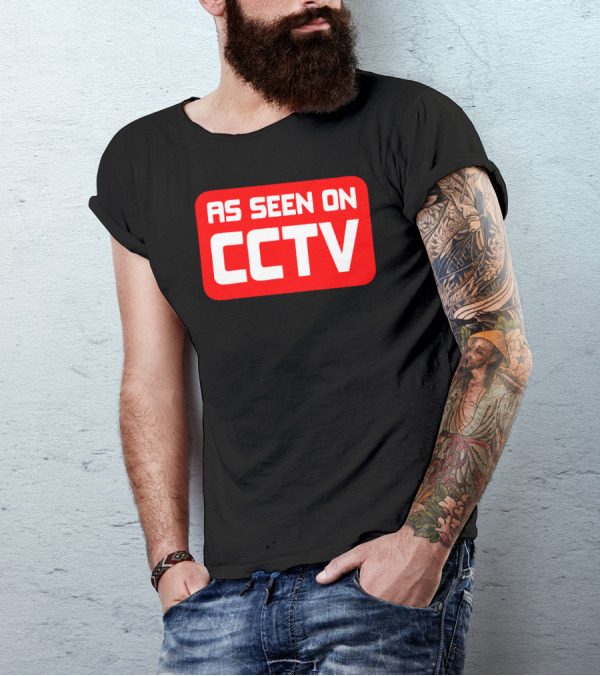 As Seen On CCTV Red Block Text T-Shirt