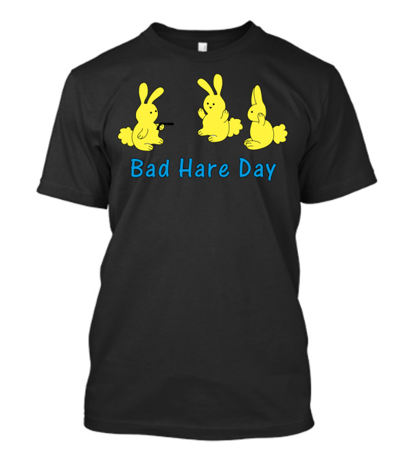 Bad Hare Day Bunny Trio With Yellow Rabbits T-Shirt