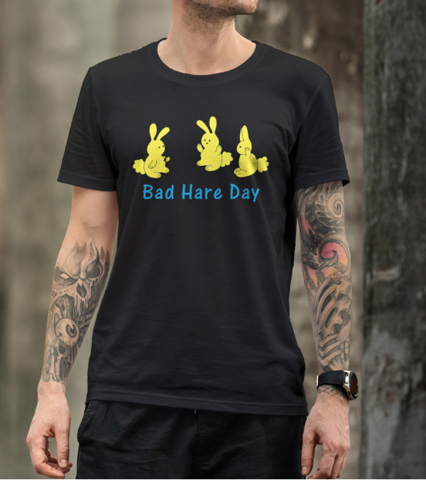 Bad Hare Day Bunny Trio With Yellow Rabbits T-Shirt