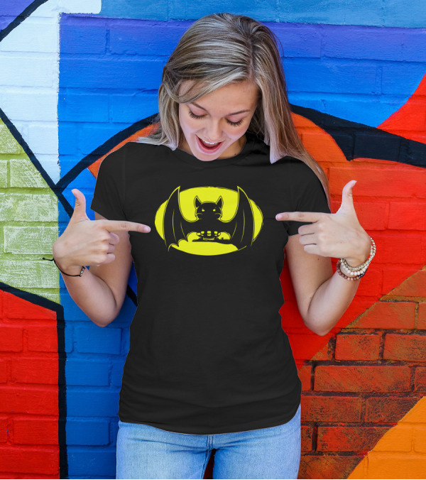 Bat Moon Glow Yellow Bat T-Shirt