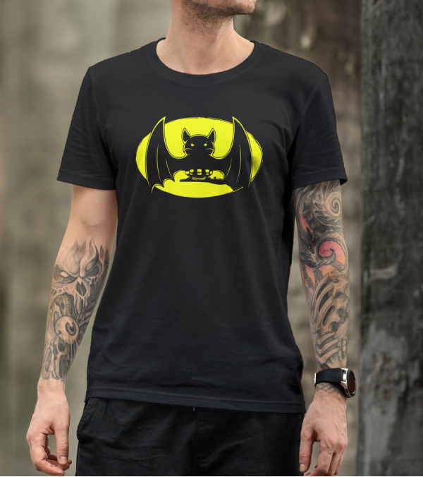 Bat Moon Glow Yellow Bat T-Shirt
