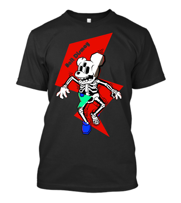 Bolt Dismay Skeleton Character On Red Lightning Background T-Shirt