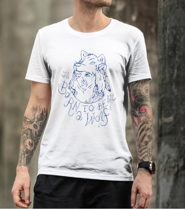 Born To Be A Wolf Wolf-Headed Dog T-Shirt