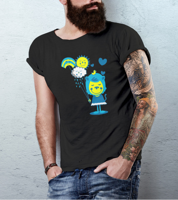 Brighter Day With Smiling Sun, Cloud, And Rainbow Balloons T-Shirt