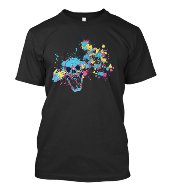 CMYK Skull Explosion Vibrant Colors T-Shirt