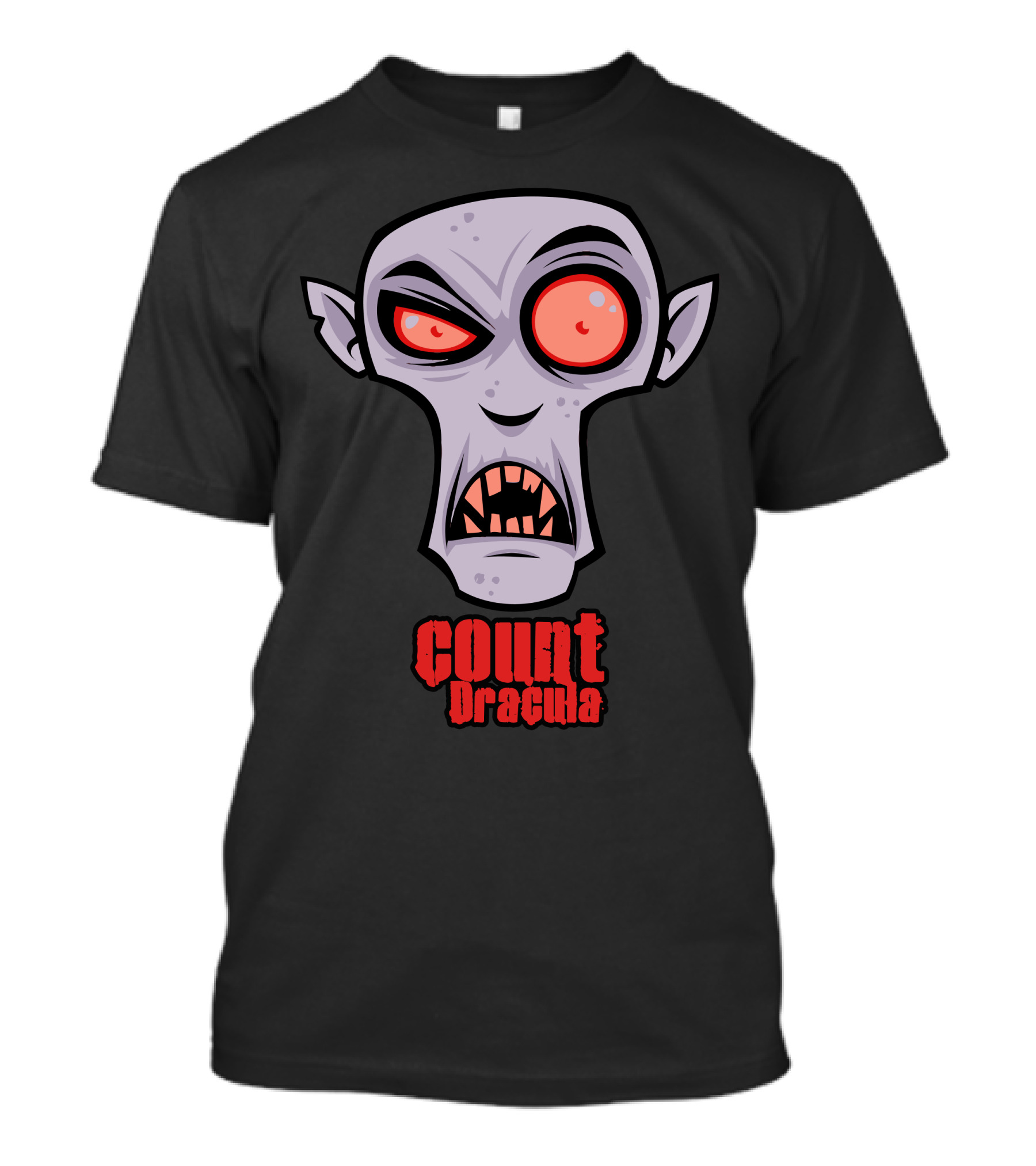 Count Dracula Vampire Cartoon Face T-Shirt