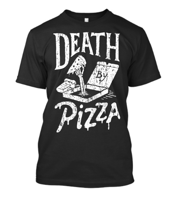 Death By Pizza Grim Reaper Skeleton Slice T-Shirt