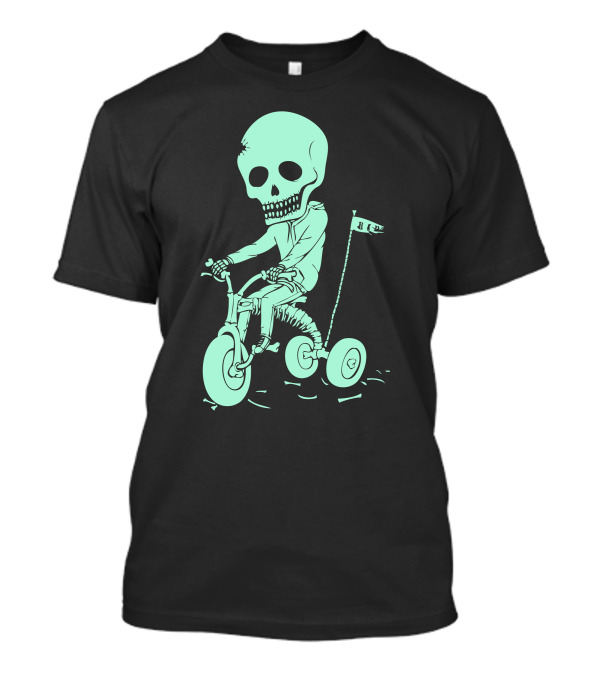 Death Kid Skeleton Tricycle Ride Bone Flag T-Shirt