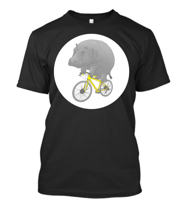 Don't Forget The Helmet Hippo Riding Bicycle T-Shirt