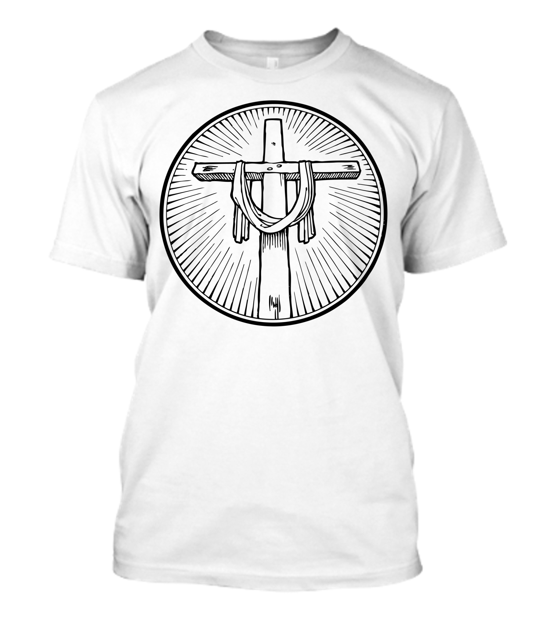 Easter Sunday Cross With Shroud In Radiant Circle T-Shirt