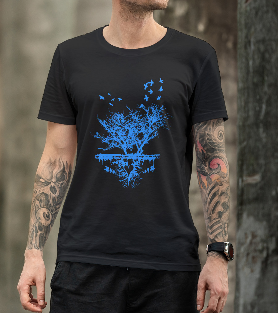 Everything Stems From LOVE Heart Tree With Birds And Roots T-Shirt