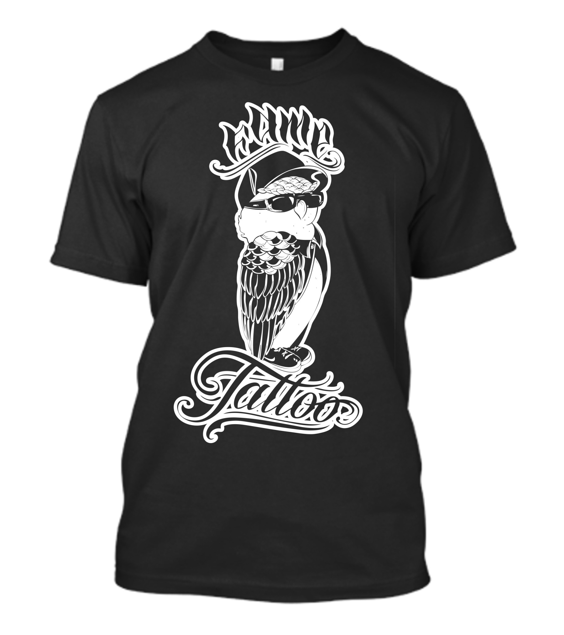 Fame Tattoo Cool Owl With Sunglasses And Hat T-Shirt