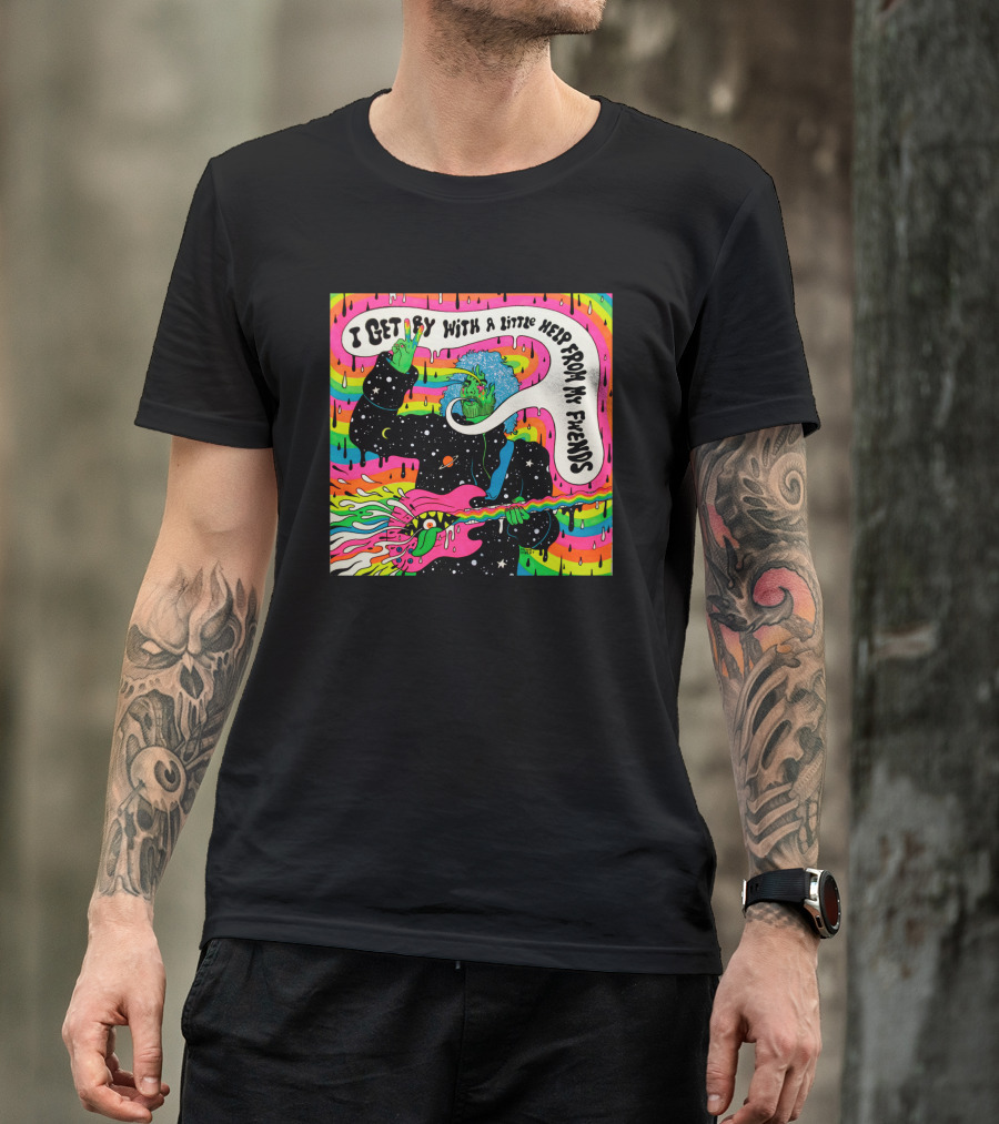 Flaming Lips I Get By With A Little Help From My Friends Psychedelic T-Shirt