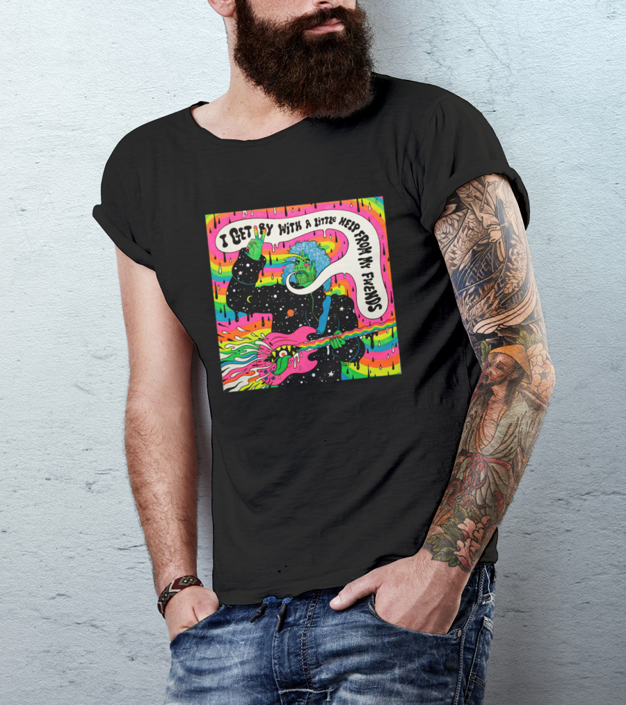Flaming Lips I Get By With A Little Help From My Friends Psychedelic T-Shirt