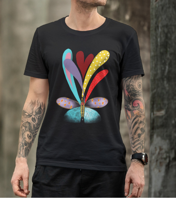 Free Butterfly Colorful Abstract Wings T-Shirt