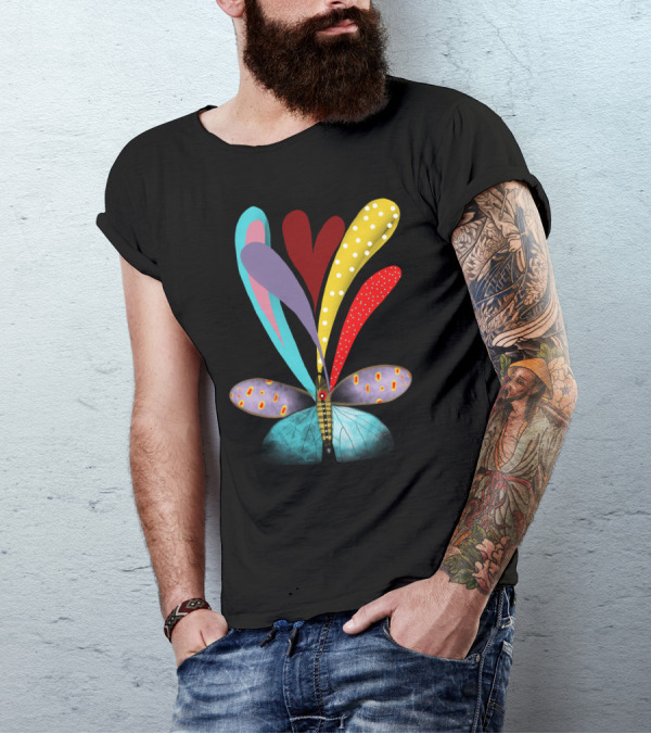 Free Butterfly Colorful Abstract Wings T-Shirt