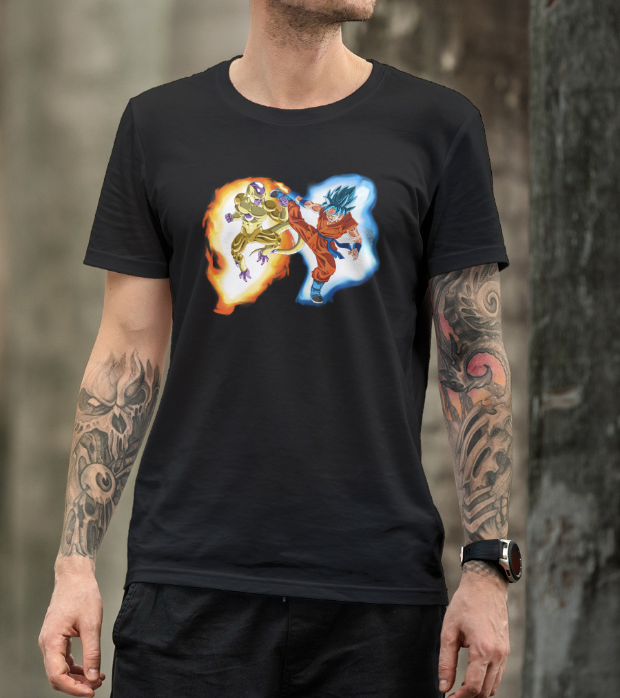 Golden Freeza Vs. Super Saiyan Blue Goku Clash T-Shirt