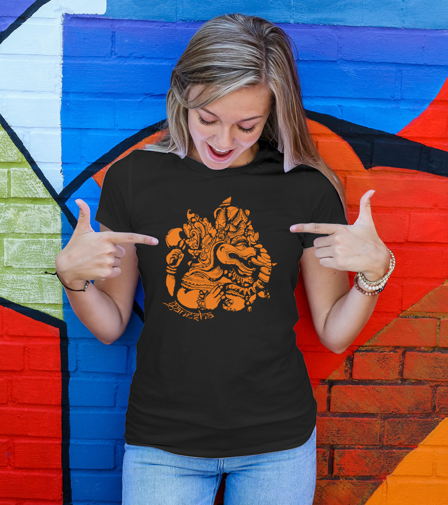 Ganesh Intricate Orange T-Shirt