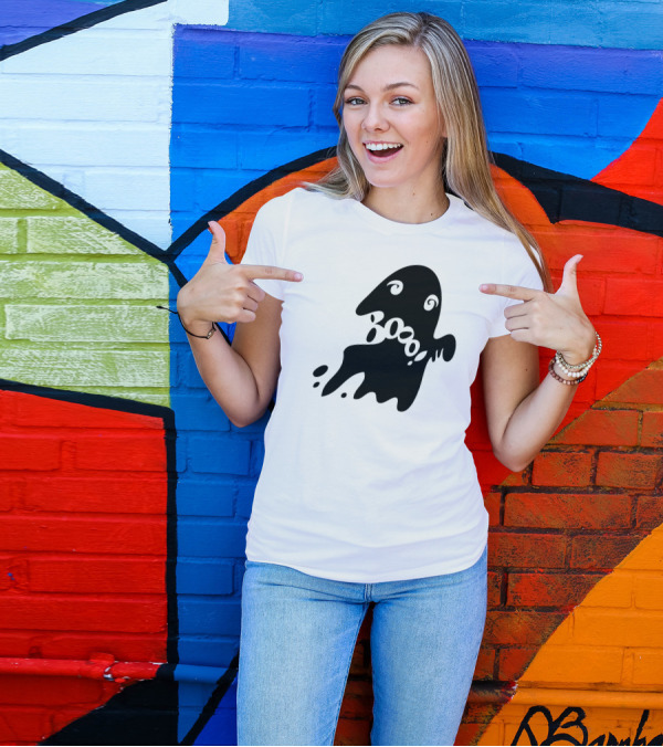 Boo Spooky Swirled Ghost Halloween Card T-Shirt