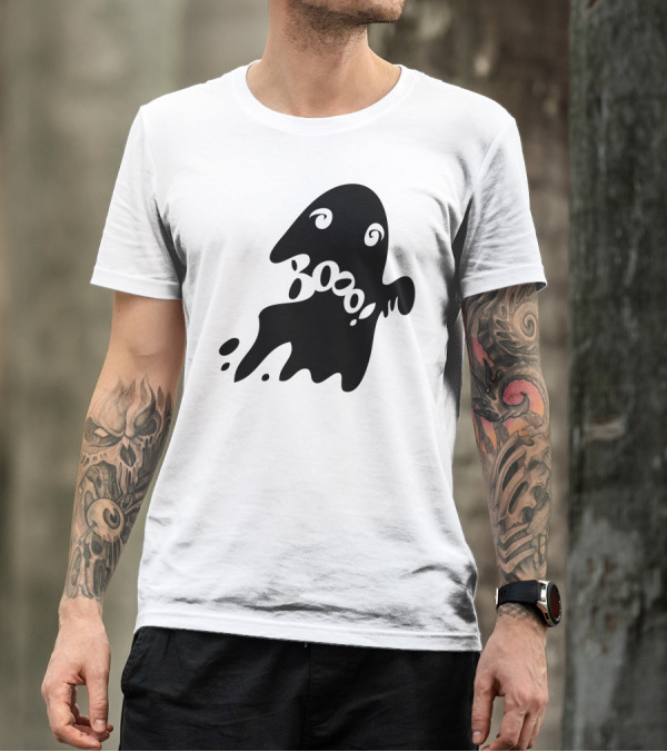 Boo Spooky Swirled Ghost Halloween Card T-Shirt