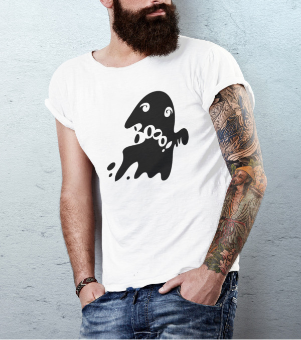 Boo Spooky Swirled Ghost Halloween Card T-Shirt
