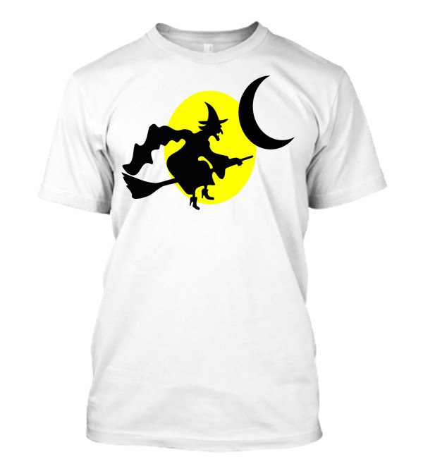 Halloween Madlibs Witch Flying In Moonlit Sky T-Shirt