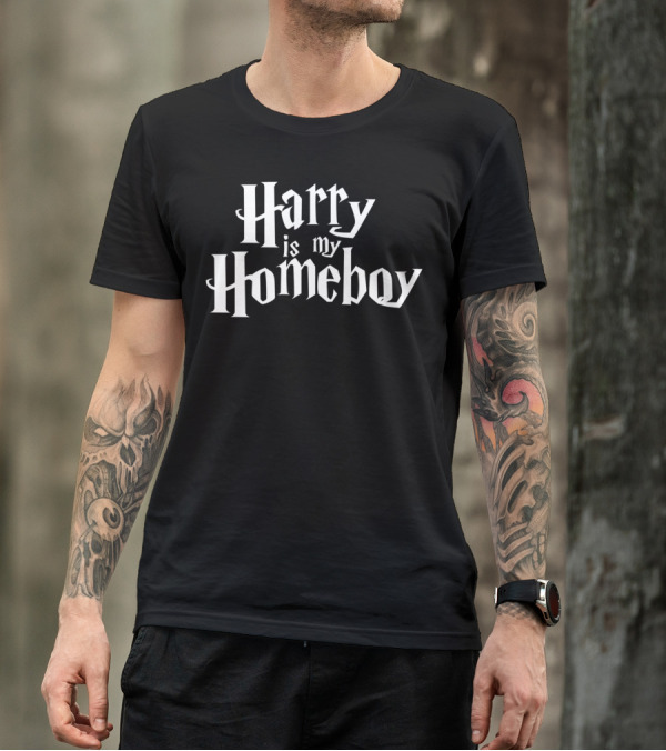 Harry Is My Homeboy Wizard Font T-Shirt