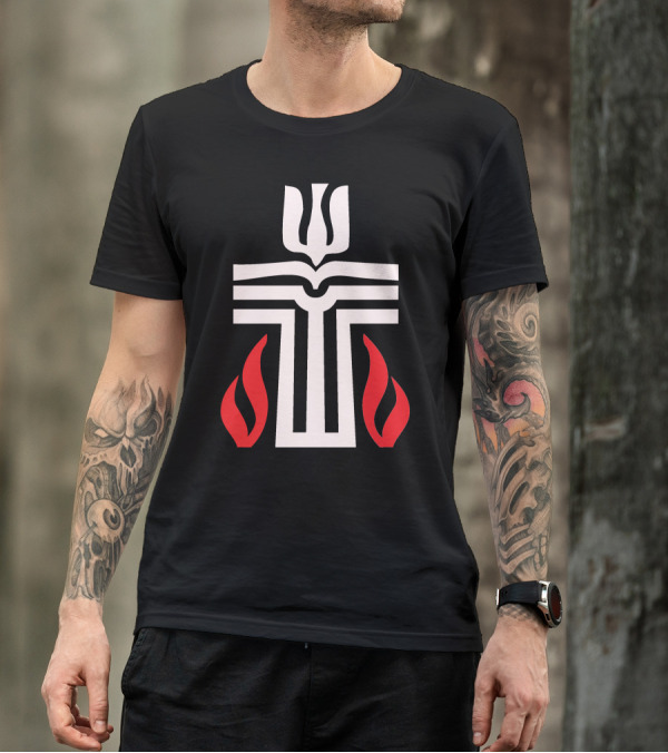 Holy Sunday Easter Flames Cross T-Shirt