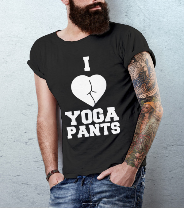 I Love Yoga Pants Heart Shaped T-Shirt