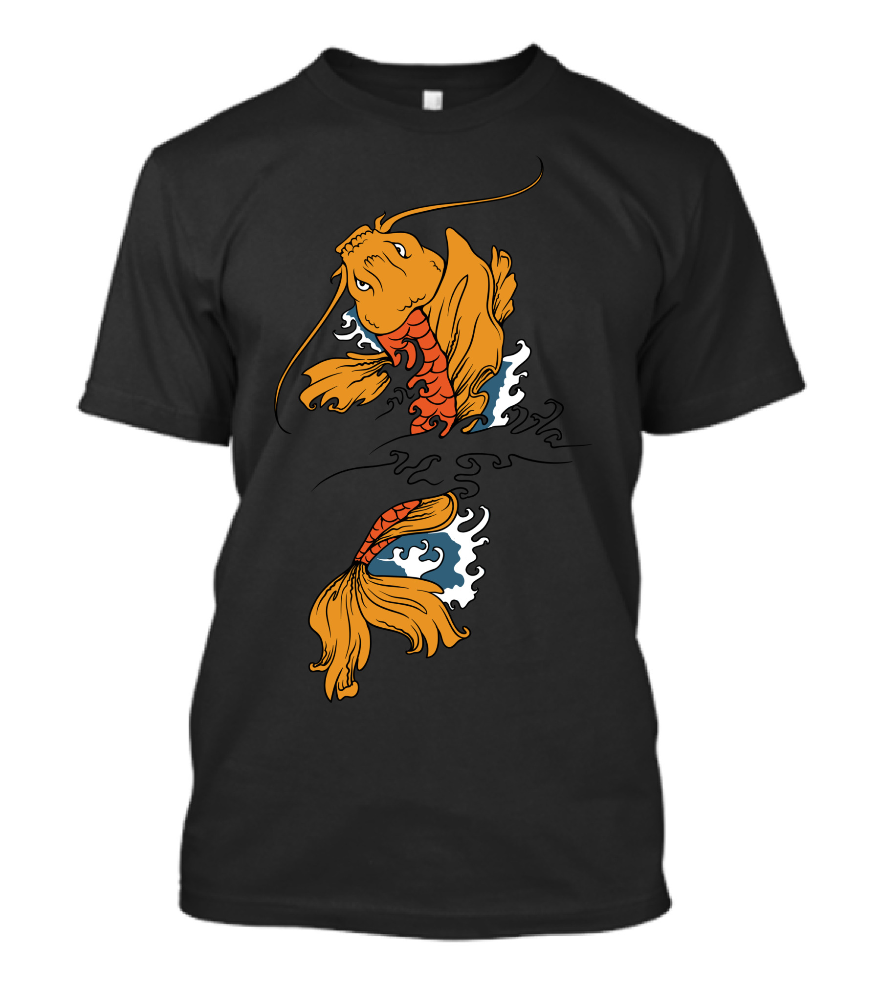 Koi Fish Splashing Through Waves T-Shirt