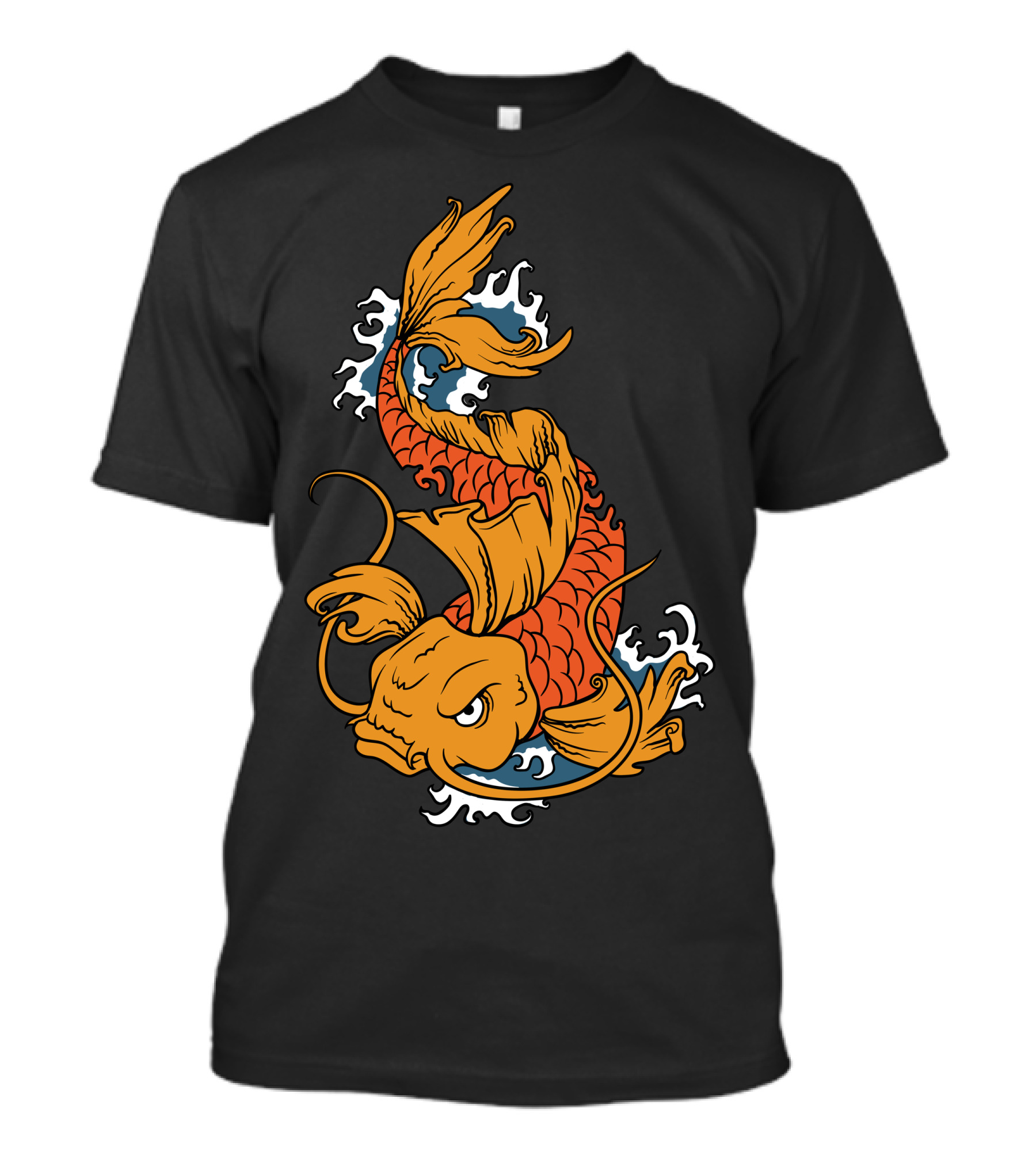 Koi Fish With Dynamic Waves And Flowing Orange Scales T-Shirt