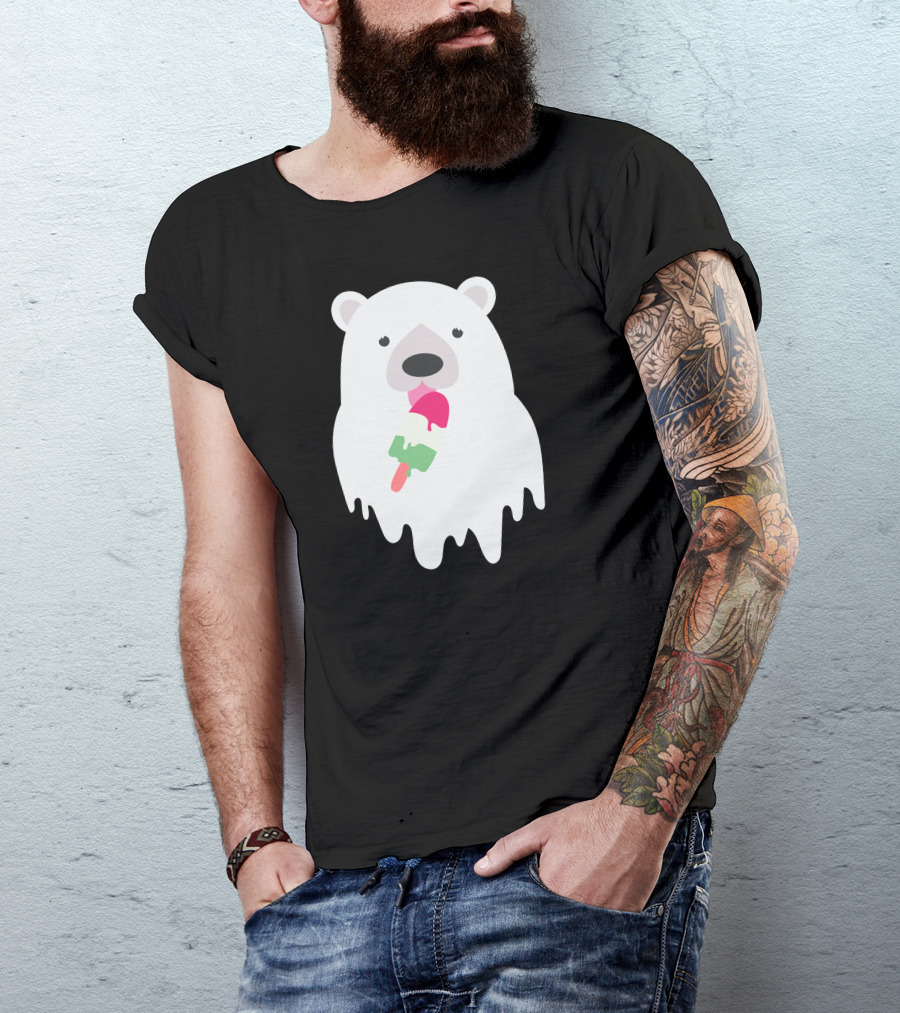 Polar Bear With Melting Ice Cream Cone T-Shirt