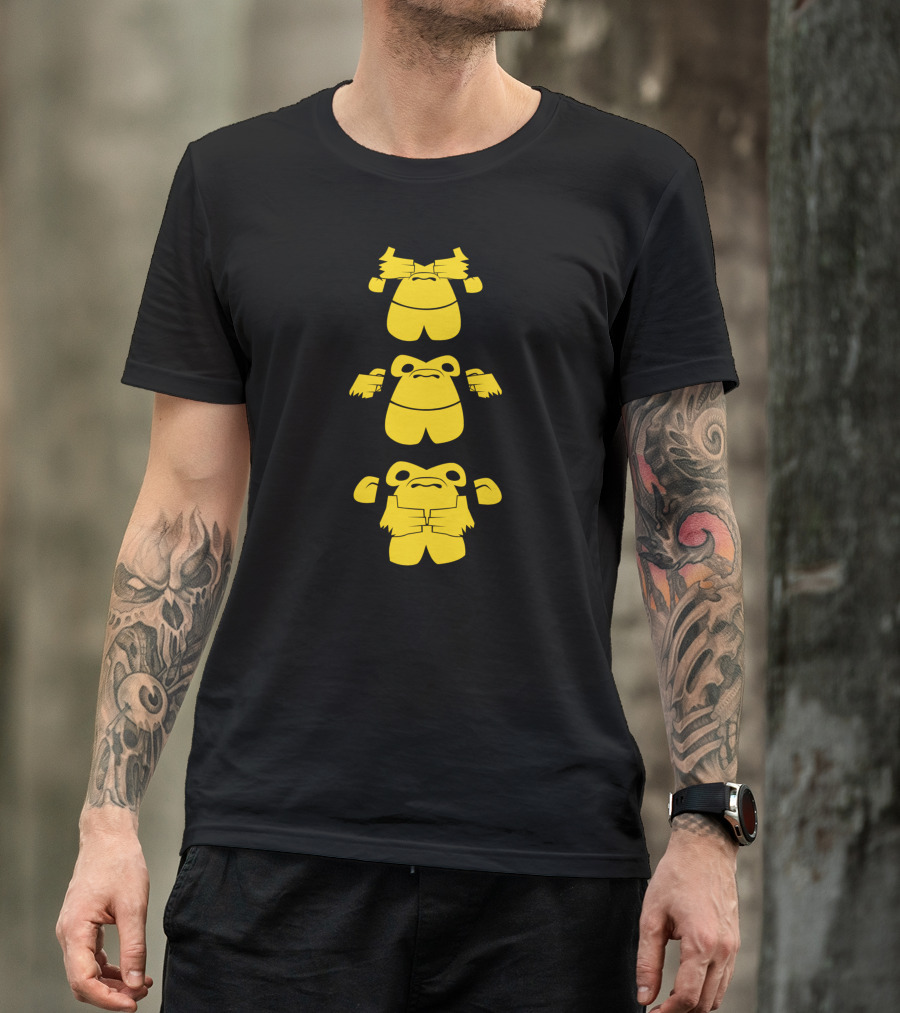 See No Evil Hear No Evil Speak No Evil Monkey Totem T-Shirt