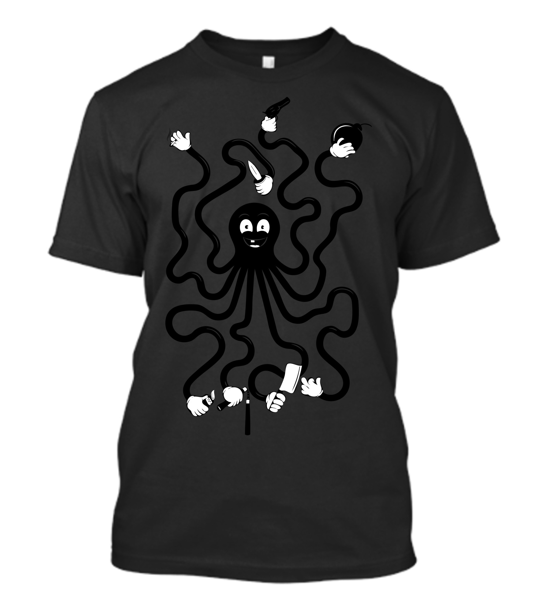 More Arms Octopus Holding Various Items T-Shirt