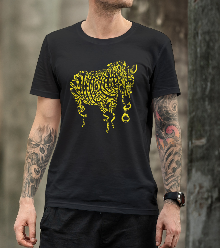 Nature Of Crime Police Tape Zebra T-Shirt