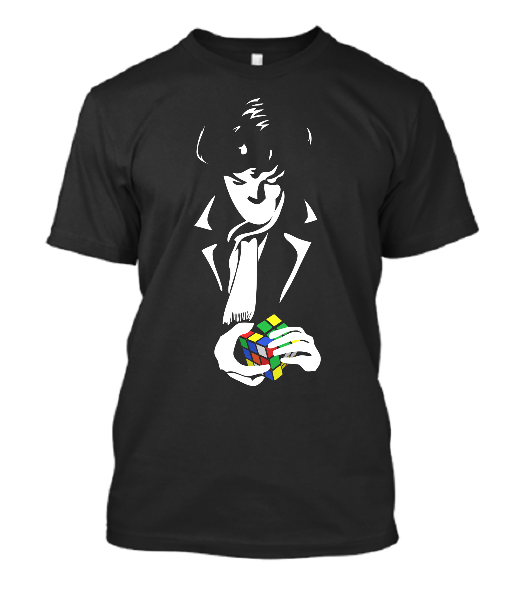 Mysterious Solver Holding Rubik's Cube Solving Puzzles T-Shirt