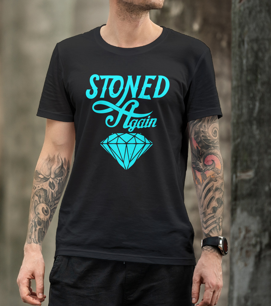 Stoned Again Turquoise Diamond Motif T-Shirt