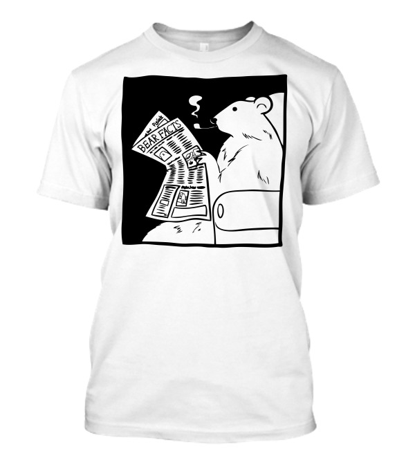 Bear Facts Newspaper Smoky Lounge Scene T-Shirt
