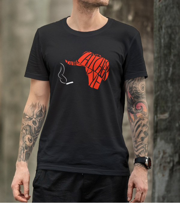 The Catcher In The Rye Red Cap Silhouette Smoking Scene T-Shirt