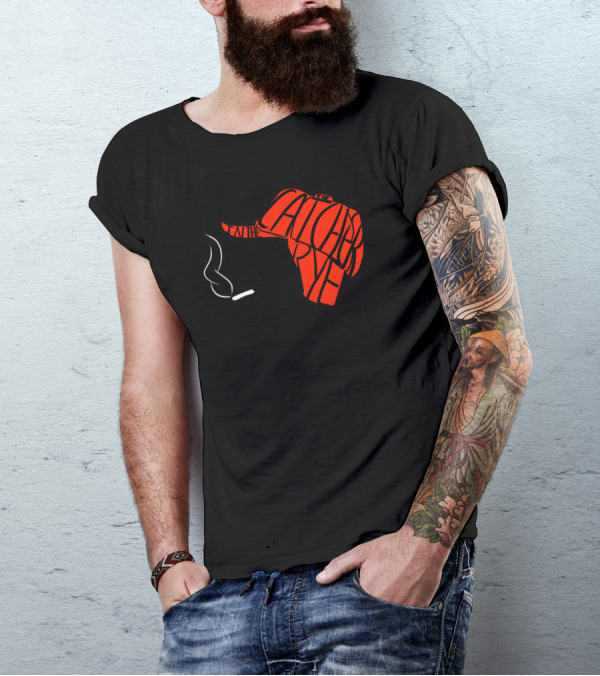 The Catcher In The Rye Red Cap Silhouette Smoking Scene T-Shirt