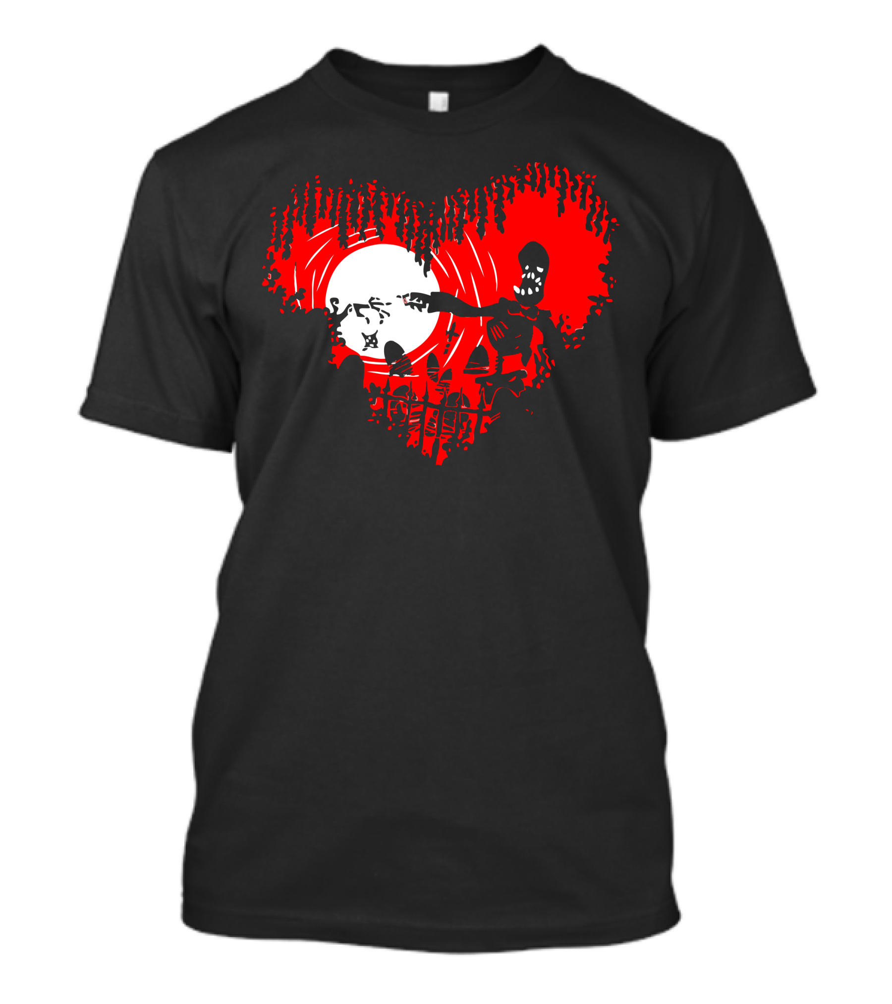 Till Death Do Us Part Zombie Heart Graveyard Scene T-Shirt