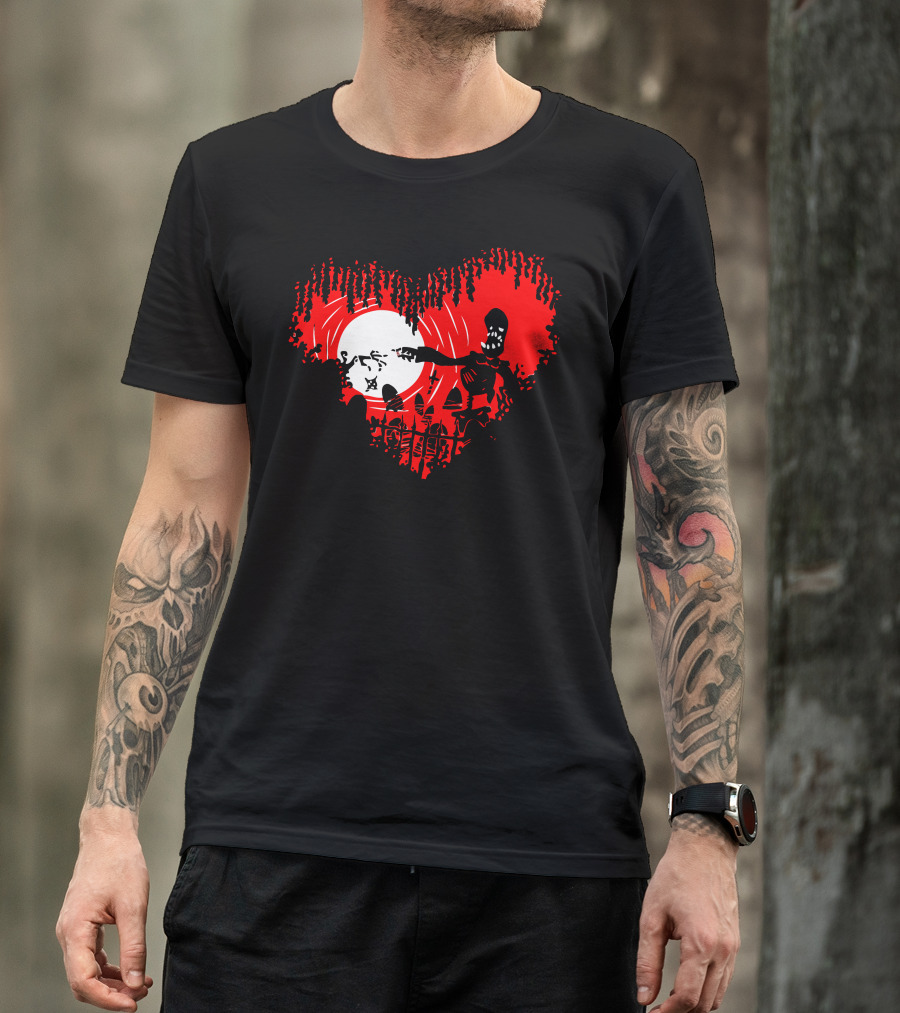 Till Death Do Us Part Zombie Heart Graveyard Scene T-Shirt