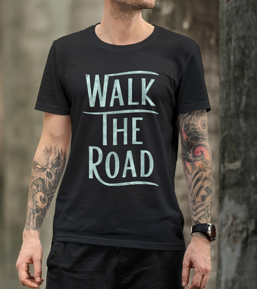 Walk The Road Graphic Tee Minimalist Travel Adventure T-Shirt