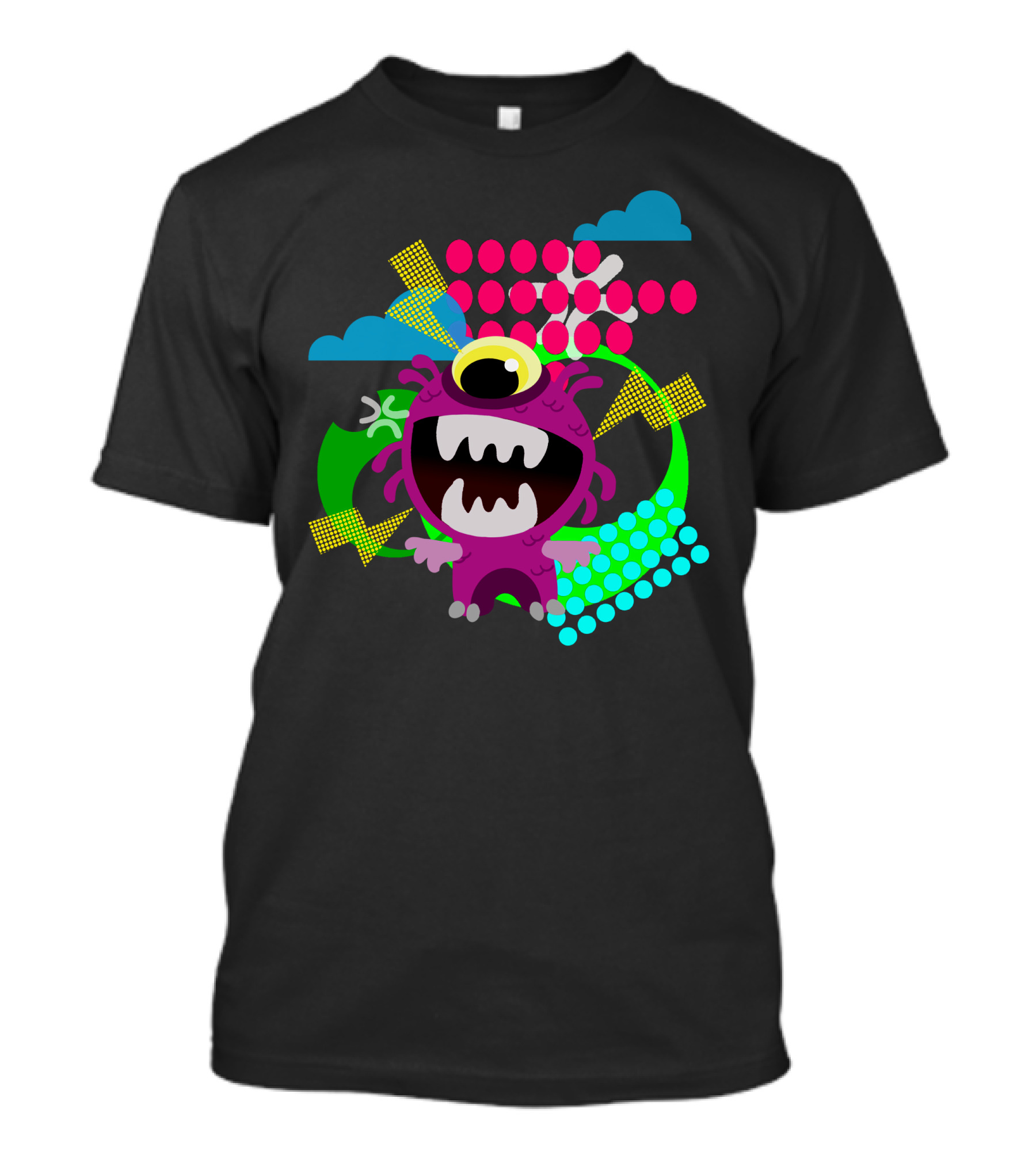 Yokai Baka Monster With Colorful Geometric Shapes T-Shirt