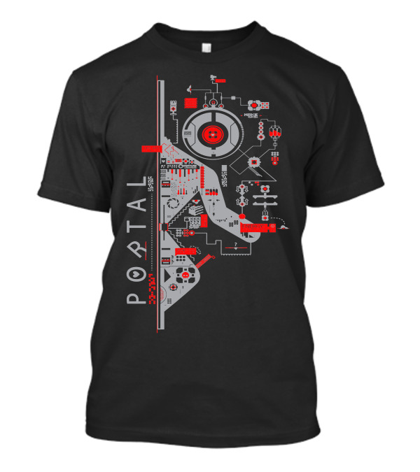 Portal Video Game Circuit Map Blueprint T-Shirt
