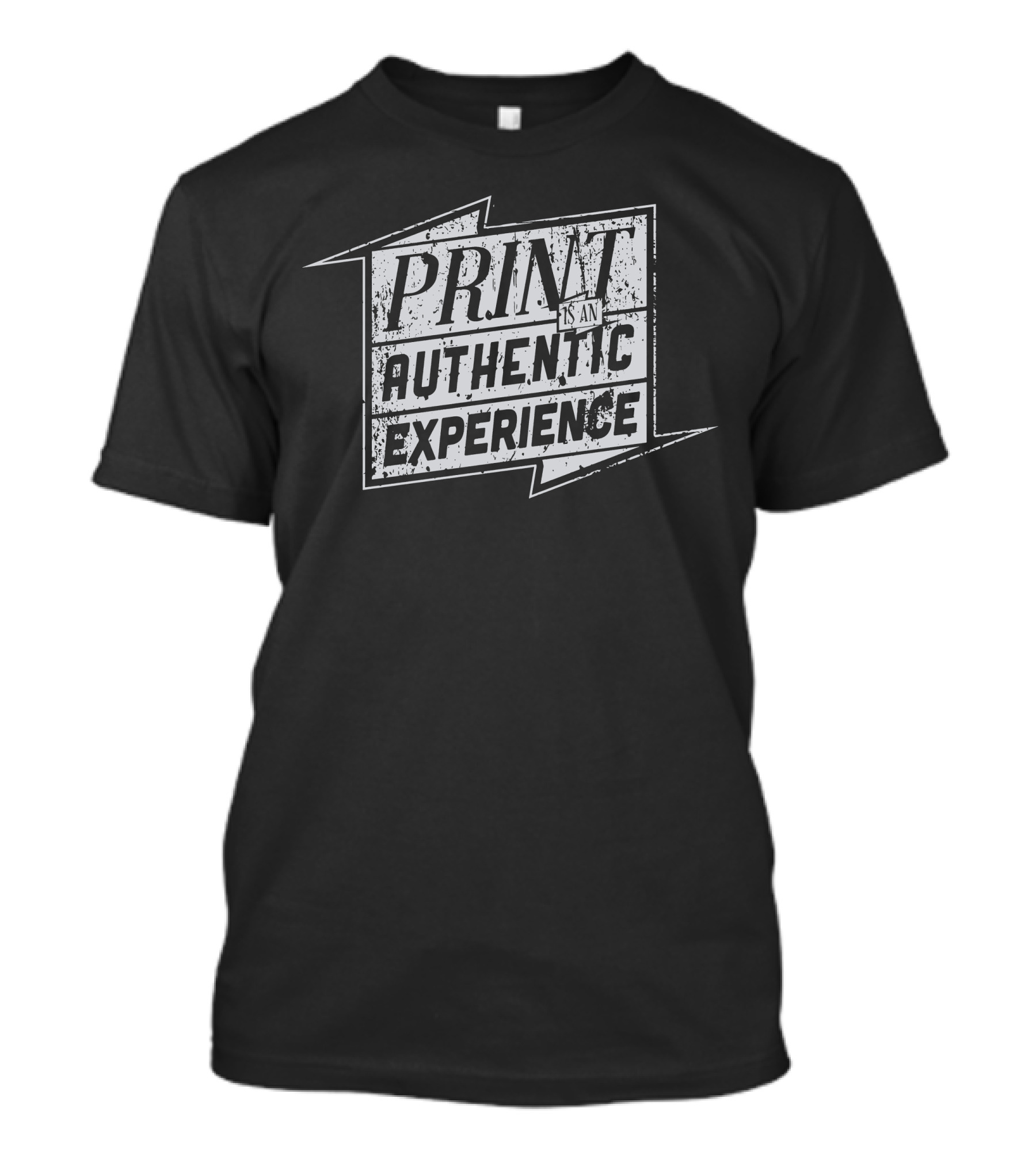Print Is An Authentic Experience Distressed Lightning Style Vintage Aesthetic T-Shirt