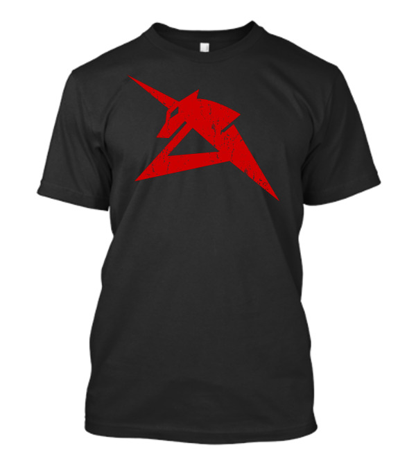 Red Unicorn Geometric Emblem T-Shirt